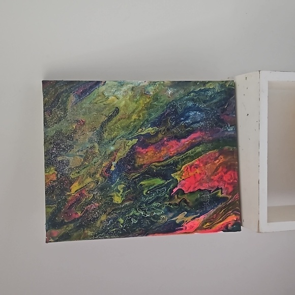 Hand Crafted modern art fluid acrylic pour handmade bohemian artwork wall decor - Picture 8 of 12